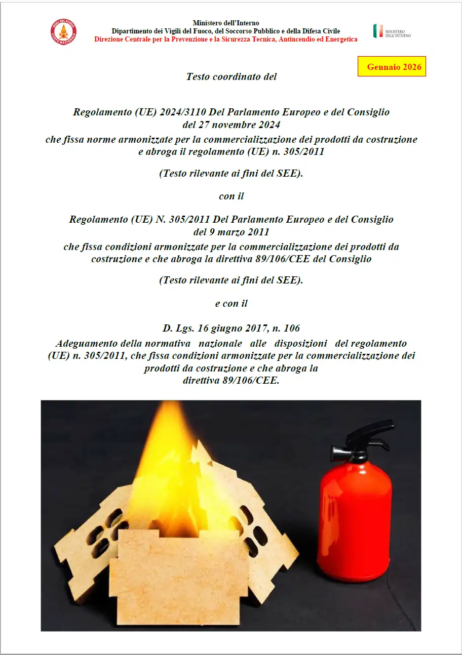 Regolamento Prodotti da costruzione / Testo coordinato VVF Regolamento Prodotti da costruzione / Testo coordinato VVF